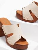Clogs suede με τρουκς ERYNN - Μπεζ - thefashionproject.gr - ERYNN