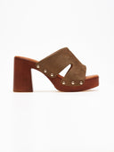 Clogs suede με τρουκς ERYNN - Χακί - thefashionproject.gr - ERYNN