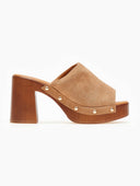 Clogs suede με χρυσά τρουκς Erynn