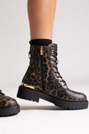 Combat boots με patern Xti 144391 - Leopard - thefashionproject.gr - Xti Footwear