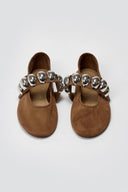Corina Mary Janes Suede with Metallic Detail - Camel Suede - thefashionproject.gr - CORINA