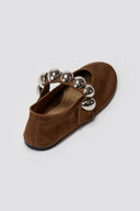 Corina Mary Janes Suede with Metallic Detail - Camel Suede - thefashionproject.gr - CORINA