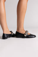 Corina Mary Janes with Metallic Details - Black Matte - thefashionproject.gr - CORINA