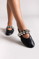 Corina Mary Janes with Metallic Details - Black Matte - thefashionproject.gr - CORINA