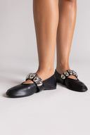Corina Mary Janes with Metallic Details - Black Matte - thefashionproject.gr - CORINA