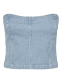 Crop top denim με ρίγες PIECES 17146794