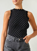 Crop τοπ εφαρμοστό με στρας - Μαύρο - thefashionproject.gr - The Fashion Project
