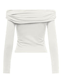 Crop top μακρυμάνικο strapless ONLY 15336324 - Λευκό - thefashionproject.gr - ONLY