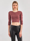 Crop top με ανοιχτή πλάτη ONLY 15264721 - Σάπιο μήλο - thefashionproject.gr - ONLY