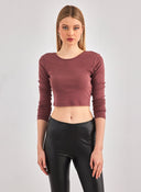 Crop top με ανοιχτή πλάτη ONLY 15264721 - Σάπιο μήλο - thefashionproject.gr - ONLY