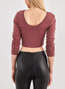 Crop top με ανοιχτή πλάτη ONLY 15264721 - Σάπιο μήλο - thefashionproject.gr - ONLY