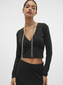 Crop top με glitter στην ύφανση Vero Moda 10316740