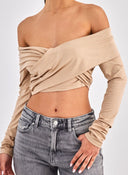 Crop top με κρουαζέ σχέδιο Different Shop 01-224