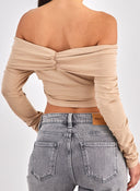 Crop top με κρουαζέ σχέδιο Different Shop 01-224
