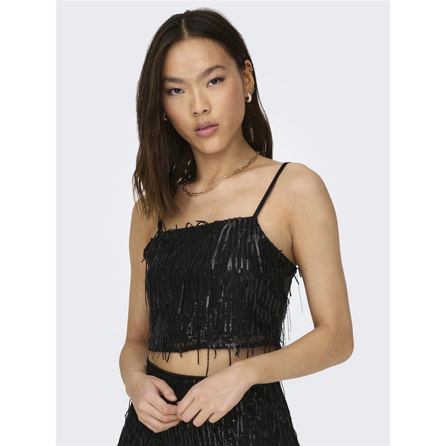 Crop top με παγιέτες ONLY 15305747