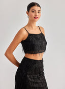 Crop top με παγιέτες ONLY 15305747