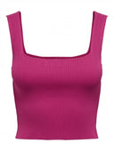 Crop top με τετράγωνη λαιμόκοψη ONLY 15344407 - Magenta - thefashionproject.gr - ONLY