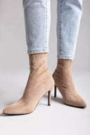 ERYNN Pointed Suede Stretch Ankle Boots - Taupe Suede - thefashionproject.gr - ERYNN