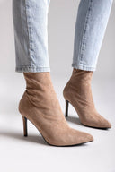 ERYNN Pointed Suede Stretch Ankle Boots - Taupe Suede - thefashionproject.gr - ERYNN