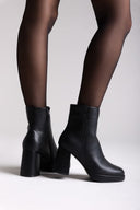 ERYNN Square - Toe Ankle Boots with Platform - Black Matte - thefashionproject.gr - ERYNN