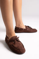 ERYNN Suede Loafers with Bow - Brown Suede - thefashionproject.gr - ERYNN