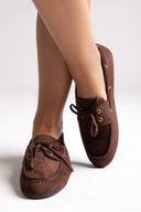 ERYNN Suede Loafers with Bow - Brown Suede - thefashionproject.gr - ERYNN