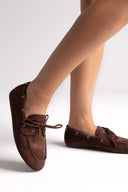ERYNN Suede Loafers with Bow - Brown Suede - thefashionproject.gr - ERYNN