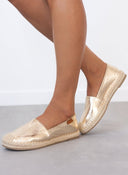 Εσπαντρίγιες με εξωτερική ραφή Erynn - Χρυσό - thefashionproject.gr - ERYNN