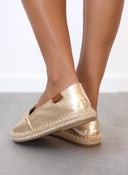 Εσπαντρίγιες με εξωτερική ραφή Erynn - Χρυσό - thefashionproject.gr - ERYNN