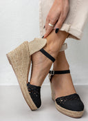 Εσπαντρίγιες platform με πλεκτό σχέδιο Xti 140959 - Μαύρο - thefashionproject.gr - Xti Footwear