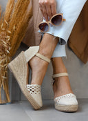 Εσπαντρίγιες platform με πλεκτό σχέδιο Xti 140959 - Μπεζ - thefashionproject.gr - Xti Footwear