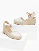 Εσπαντρίγιες platforms με ανάγλυφο pattern - Ασημί - thefashionproject.gr - Alta Moda