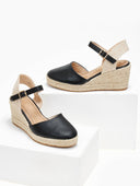 Εσπαντρίγιες platforms με ανάγλυφο pattern - Μαύρο - thefashionproject.gr - Alta Moda