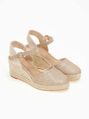 Εσπαντρίγιες platforms με ανάγλυφο pattern - Χρυσό - thefashionproject.gr - Alta Moda