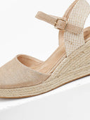 Εσπαντρίγιες platforms με ανάγλυφο pattern - Χρυσό - thefashionproject.gr - Alta Moda