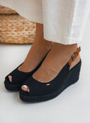 Εσπαντρίγιες platforms με δέσιμο στο πλάι - Μαύρο - thefashionproject.gr - Alta Moda