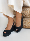 Εσπαντρίγιες platforms με δέσιμο στο πλάι - Μαύρο - thefashionproject.gr - Alta Moda