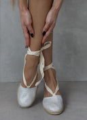Εσπαντρίγιες platforms με glitter ύφασμα - Ασημί - thefashionproject.gr - Medies