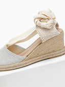 Εσπαντρίγιες platforms με glitter ύφασμα - Ασημί - thefashionproject.gr - Medies