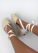 Εσπαντρίγιες platforms με glitter ύφασμα - Χρυσό - thefashionproject.gr - Medies
