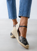 Εσπαντρίγιες platforms με μεταλλική κλωστή - Μαύρο - thefashionproject.gr - Stephan