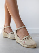 Εσπαντρίγιες platforms με πλεκτό σχέδιο Xti 142333 - Μπεζ - thefashionproject.gr - Xti Footwear
