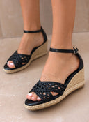 Εσπαντρίγιες platforms με πλεκτό σχέδιο Xti 142774 - Μαύρο - thefashionproject.gr - Xti Footwear