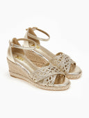 Εσπαντρίγιες platforms με πλεκτό σχέδιο Xti 142774 - Χρυσό - thefashionproject.gr - Xti Footwear