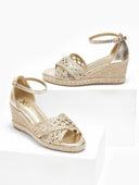 Εσπαντρίγιες platforms με πλεκτό σχέδιο Xti 142774 - Χρυσό - thefashionproject.gr - Xti Footwear