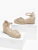 Εσπαντρίγιες platforms με πλεκτό σχέδιο Xti 142893 - Χρυσό - thefashionproject.gr - Xti Footwear