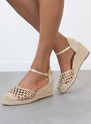 Εσπαντρίγιες platforms με πλεκτό σχέδιο Xti 142893 - Χρυσό - thefashionproject.gr - Xti Footwear