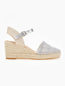 Εσπαντρίγιες platforms πλεκτές με μπαρέτα - Ασημί - thefashionproject.gr - Alta Moda