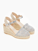 Εσπαντρίγιες platforms πλεκτές με μπαρέτα - Ασημί - thefashionproject.gr - Alta Moda