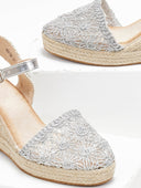 Εσπαντρίγιες platforms πλεκτές με μπαρέτα - Ασημί - thefashionproject.gr - Alta Moda
